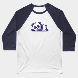 Cute Panda Sleeping Cartoon Illustration Baseball T-Shirt